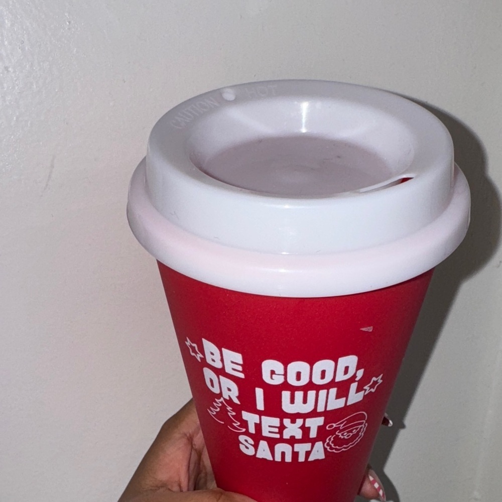 Red Holiday Mug be good or I’ll text Santa Christmas dishwasher microwave safe